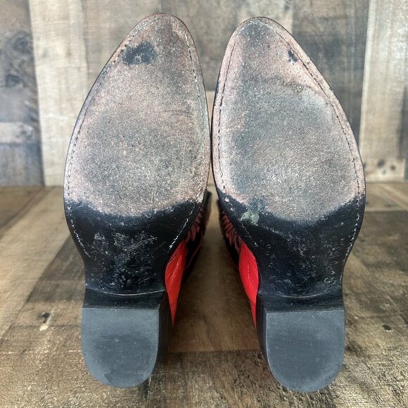 Lucchese 2000 Red Ostrich T3613J4 Western Cowboy Boots Womens 6 B - Picture 3 of 12